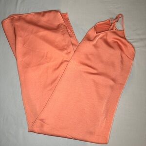 Orange Satin Maxi Dress